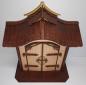 Preview: Tanno Design® edler japanischer Schrein, Tempel, Eingangstor,  24 cm x 28 cm birnbaum/nussbraun