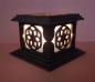 Preview: Tanno Design® Japan Kerzenhalter Blume des Lebens klein mit Teelichtfunktion schwarz/rot