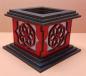 Preview: Tanno Design® Japan Kerzenhalter Blume des Lebens klein mit Teelichtfunktion schwarz/rot