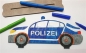Preview: Bastellinchen Ausmalset 07 - Polizei Fahrzeuge - 5 Stück aus Holz