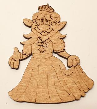 Tanno Design beliebteste kleine Prinzessin Wichtel Wichteltür, mit echtem Wichtel, Feentür, Mäusetür aus Holz zum öffnen rosa/weiß 17cm