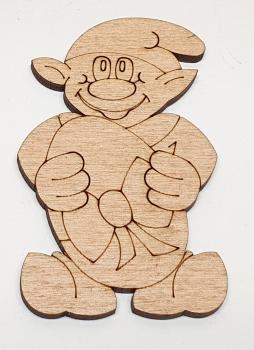 Tanno Design beliebteste Ostern Wichtel Wichteltür, mit echtem Oster Wichtel, Feentür, Mäusetür aus Holz zum öffnen gelb 17cm