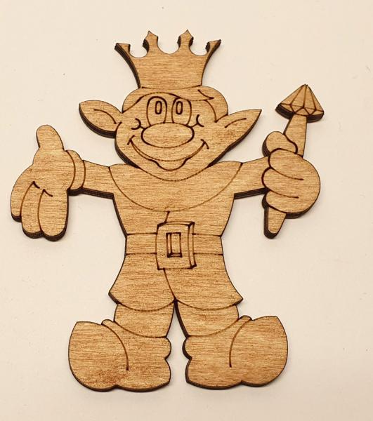 Tanno Design beliebteste kleiner Prinz Wichtel Wichteltür, mit echtem Wichtel, Feentür, Mäusetür aus Holz zum öffnen blau/weiß 17cm