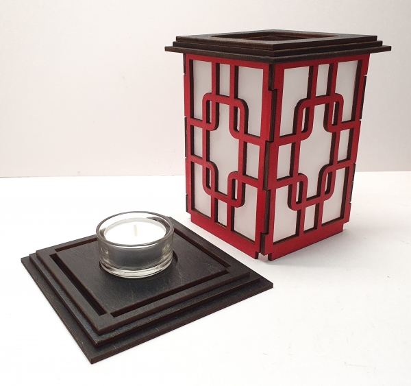 Tanno Design® Japan Kerzenhalter Emi mit Teelichtfunktion rot-schwarz