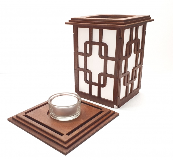 Tanno Design® Japan Kerzenhalter Emi mit Teelichtfunktion nussbraun