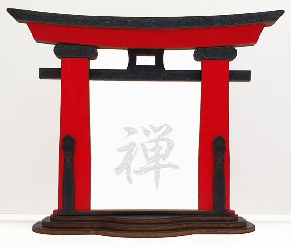 Tanno Design® Japan Torii Tor Hisa mit Kanji 34 - Zen - japanisches Standbild rot/schwarz