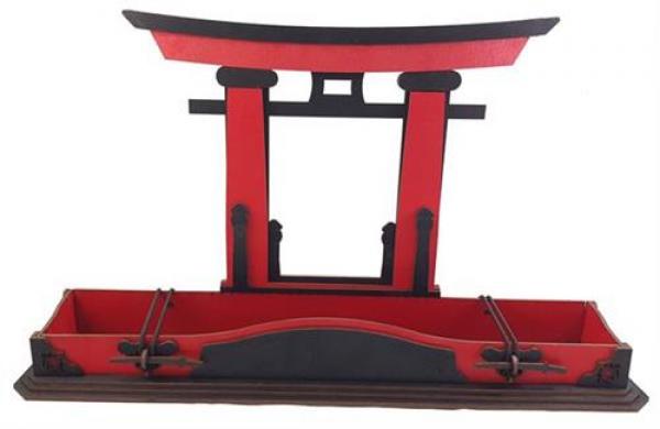 Tanno Design® Torii Gürtelbox Black Belt - Holz  rot/schwarz ohne Gürtel
