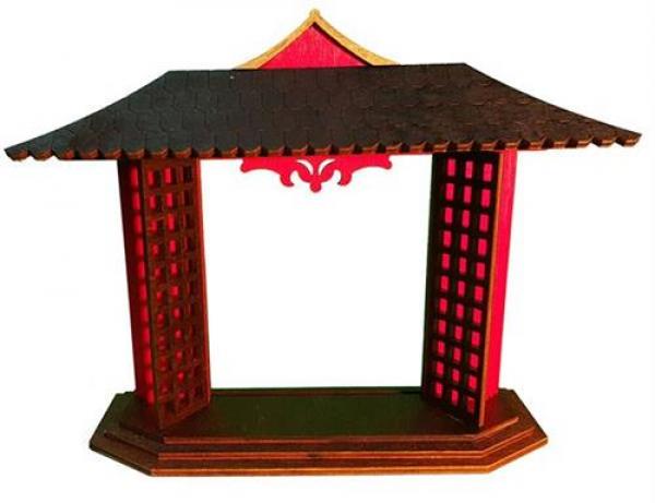 Tanno Design®  japanisches Eingangstor Tempel Schrein Torii - rot/schwarz  21,5 x17cm