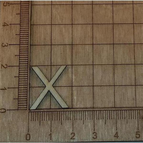 Holzbuchstabe-X-20mm-Blockschrift