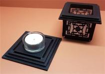 Tanno Design® Japan Kerzenhalter Akina mit Teelichtfunktion schwarz