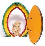 Tanno Design beliebteste Ostern Wichtel Wichteltür, mit echtem Oster Wichtel, Feentür, Mäusetür aus Holz zum öffnen gelb 17cm