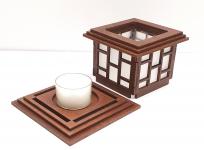 Tanno Design® Japan Kerzenhalter Reiwa no kibo mit Teelichtfunktion nussbraun