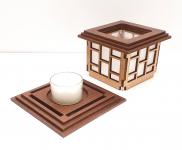 Tanno Design® Japan Kerzenhalter Reiwa no kibo mit Teelichtfunktion birnbaum