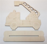 Bastellinchen Ausmalset 05 - Feuerwehr Fahrzeuge - 5 Stück aus Holz