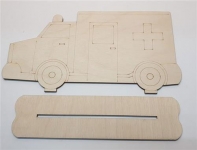 Bastellinchen Ausmalset 06 - Krankenwagen Fahrzeuge - 5 Stück aus Holz