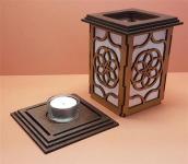 Tanno Design® Japan Kerzenhalter Blume des Lebens groß mit Teelichtfunktion birnbaum