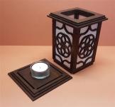 Tanno Design® Japan Kerzenhalter Blume des Lebens groß mit Teelichtfunktion nussbraun