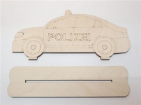 Bastellinchen Ausmalset 07 - Polizei Fahrzeuge - 5 Stück aus Holz