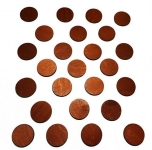 Holz Scheiben Chips Zählmarken 25 Stück - braun 30 mm x 3 mm