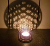 Teelicht Blume des Lebens Nussbraun/Birnbaum