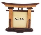 Tanno Design® Japan Torii Tor Hisa mit - Bilderrahmen - japanisches Standbild birnbaum/nussbraun