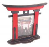 Tanno Design® Japan Torii Tor Hisa mit - Bilderrahmen - japanisches Standbild rot/schwarz