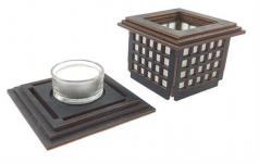 Tanno Design® Japan Kerzenhalter Arisu mit Teelichtfunktion schwarz